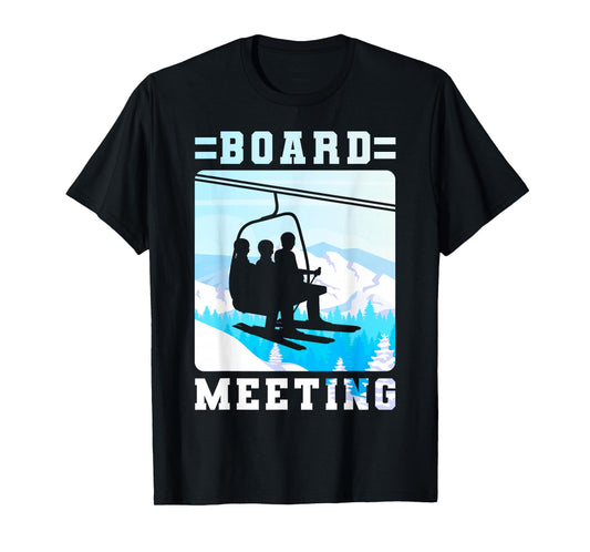 Snowboard Board Meeting Ski Lift Skier Winter Sports T-Shirt