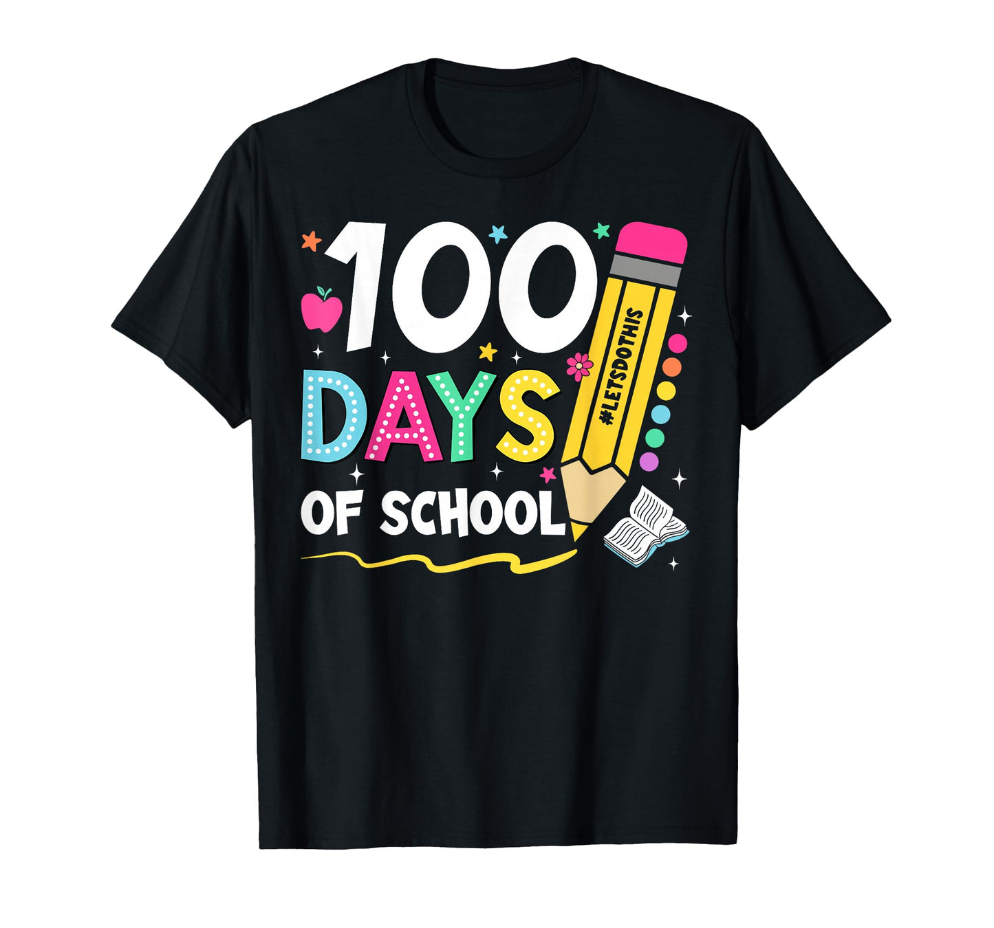 Teacher Kids Retro Groovy 100 Days Happy 100th Day of School T-Shirt