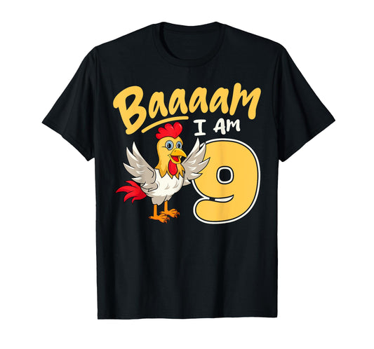 Chicken 9th Birthday Farm Party Chick Barnyard Cluck Barn T-Shirt
