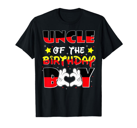 Uncle of The Birthday Boy Shirt Matching Nephew Family Bday T-Shirt