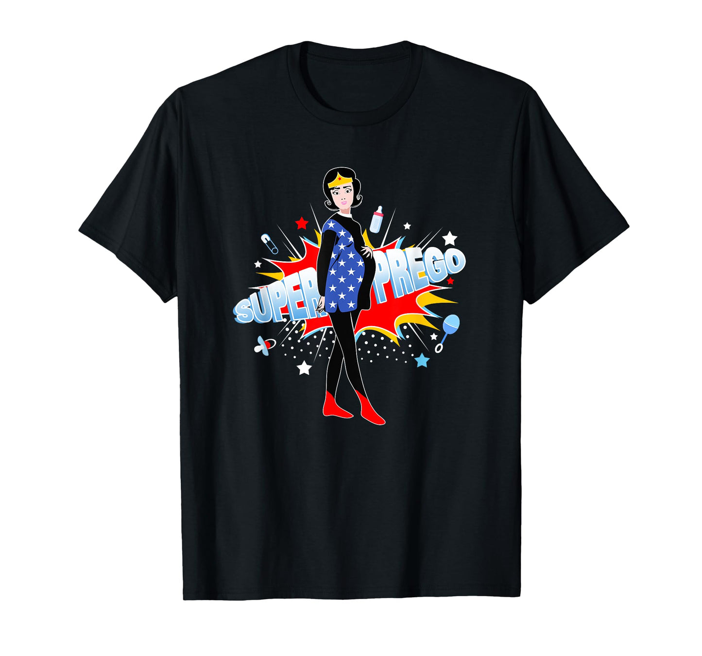 Funny Pregnancy, Super Prego Mom Pregnant T-Shirt