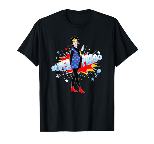 Funny Pregnancy, Super Prego Mom Pregnant T-Shirt