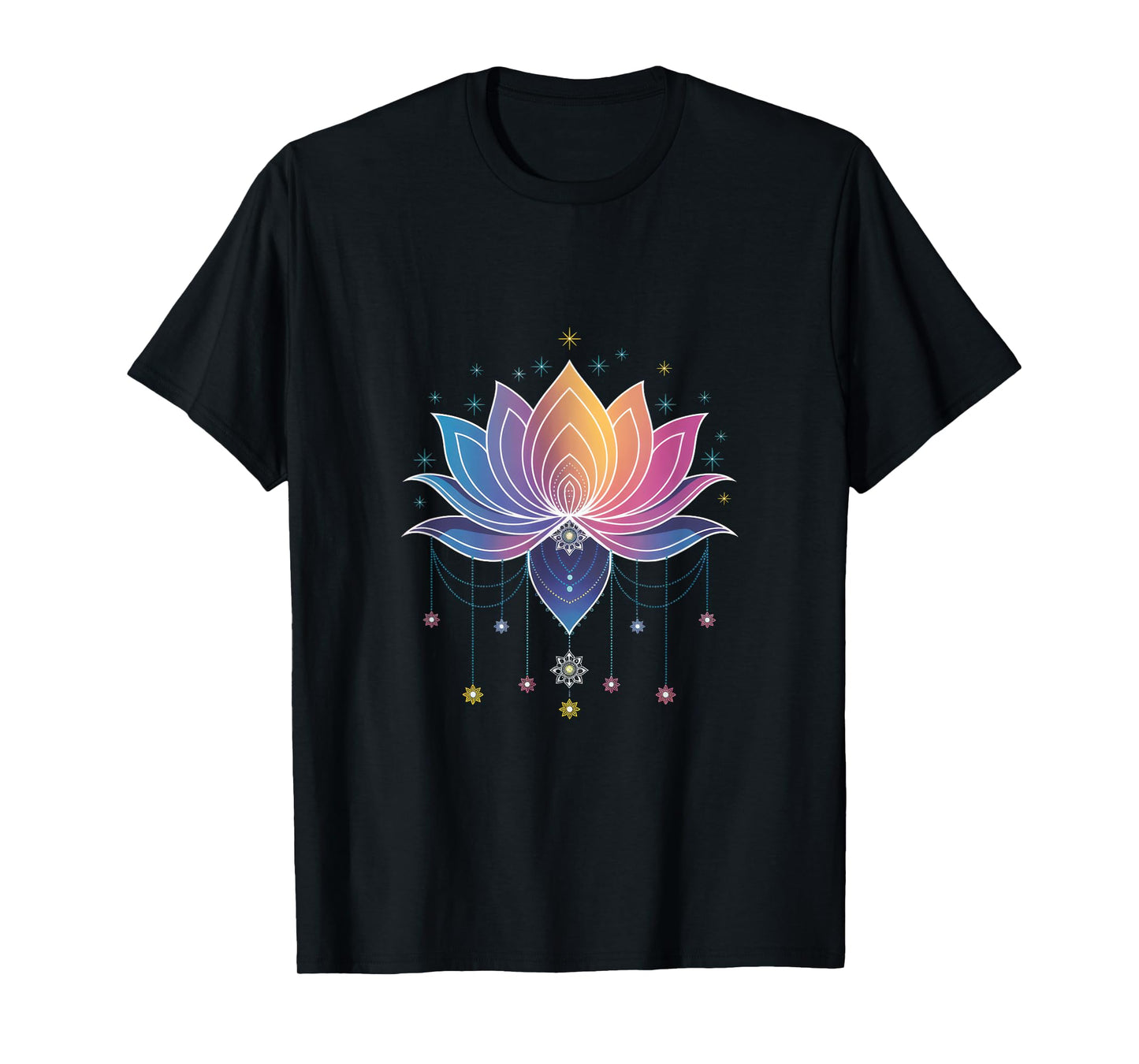 Bohemian Rainbow Lotus Flower Yoga Lotus flower T-Shirt