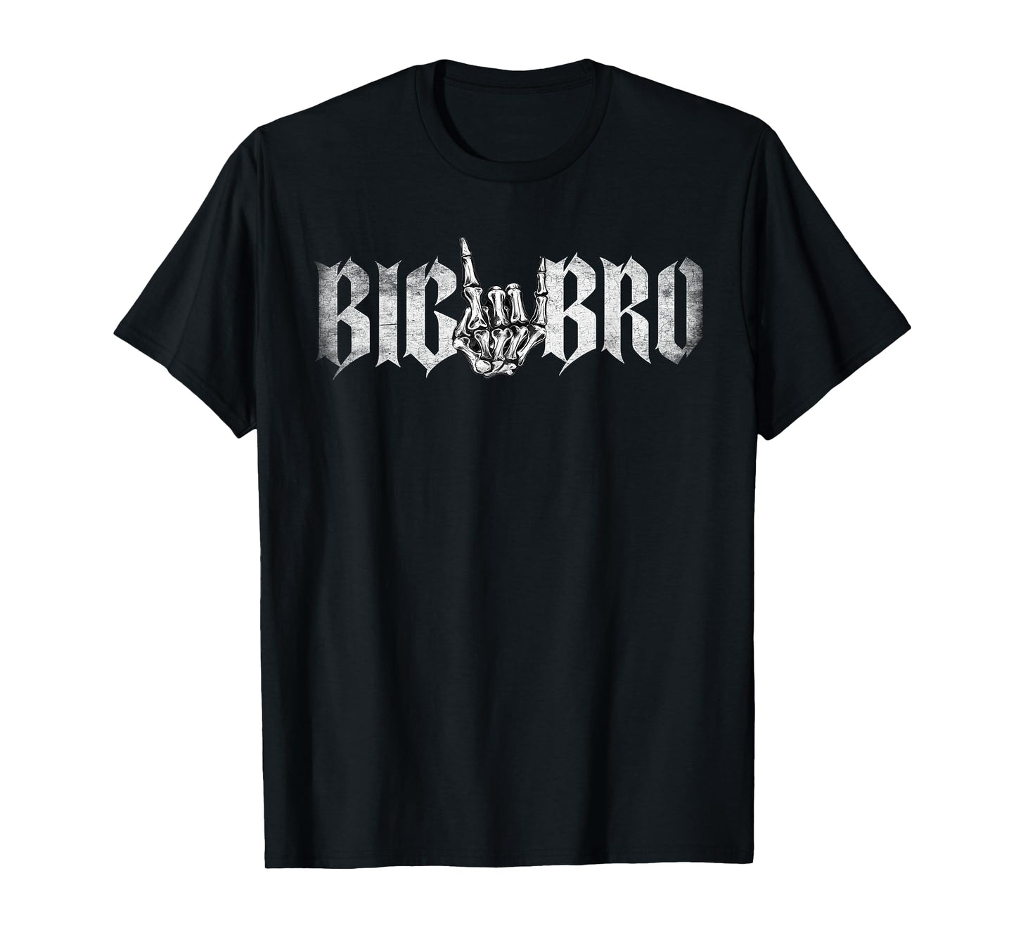 Big Bro Rock On Skeleton Hand Rock & Roll Music Band Brother T-Shirt
