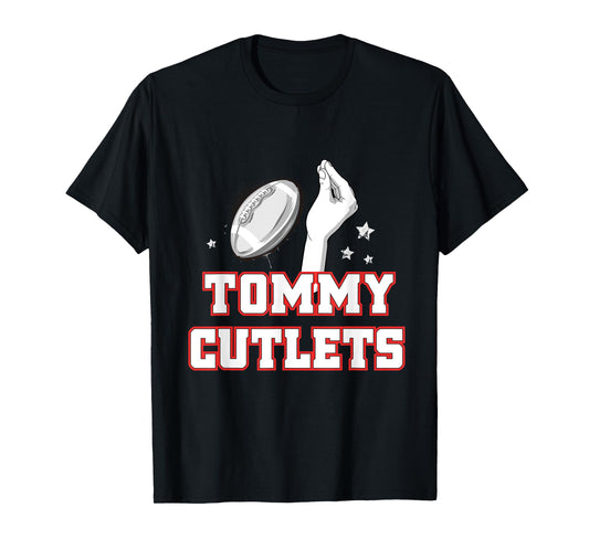 NY Italian Hand Gesture Tommy Cutlets Football Quarterback T-Shirt