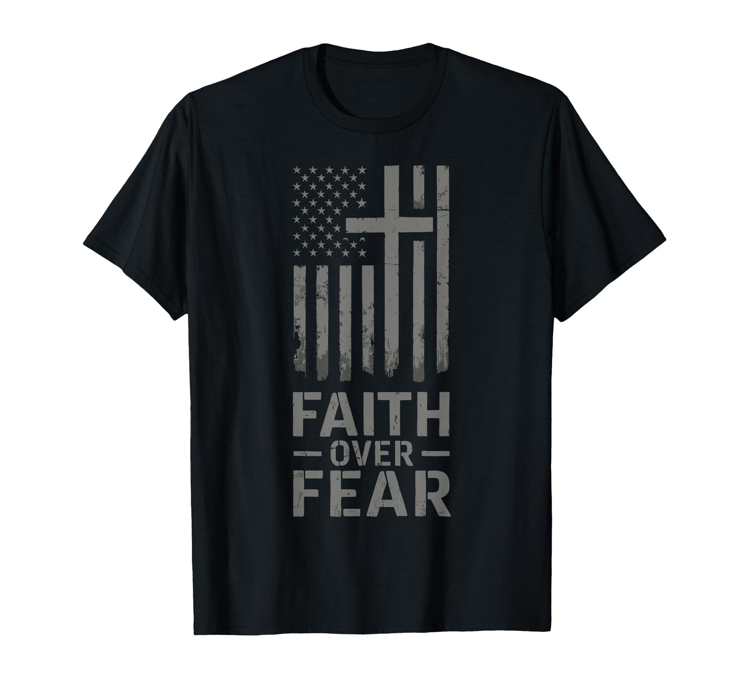 Faith Over Fear USA Flag Christian T-Shirt