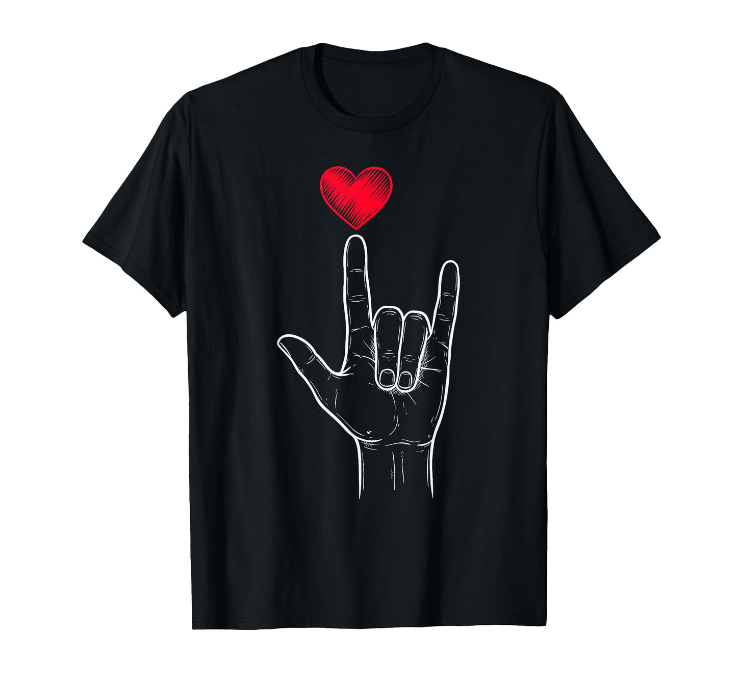 Boy Valentines Day I Love You Sign ASL Heart Women Kids Men T-Shirt