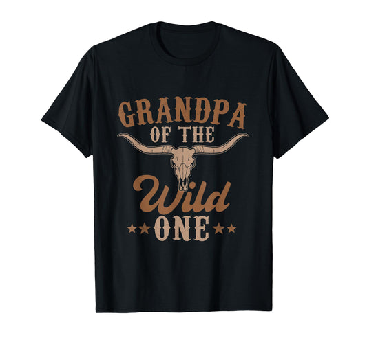 Grandpa Of The Wild One Cowboy Western Rodeo Party Matching T-Shirt