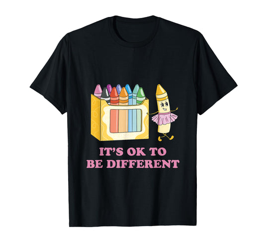 It's OK to be Different Crayons Autism Awareness Month T-Shirt