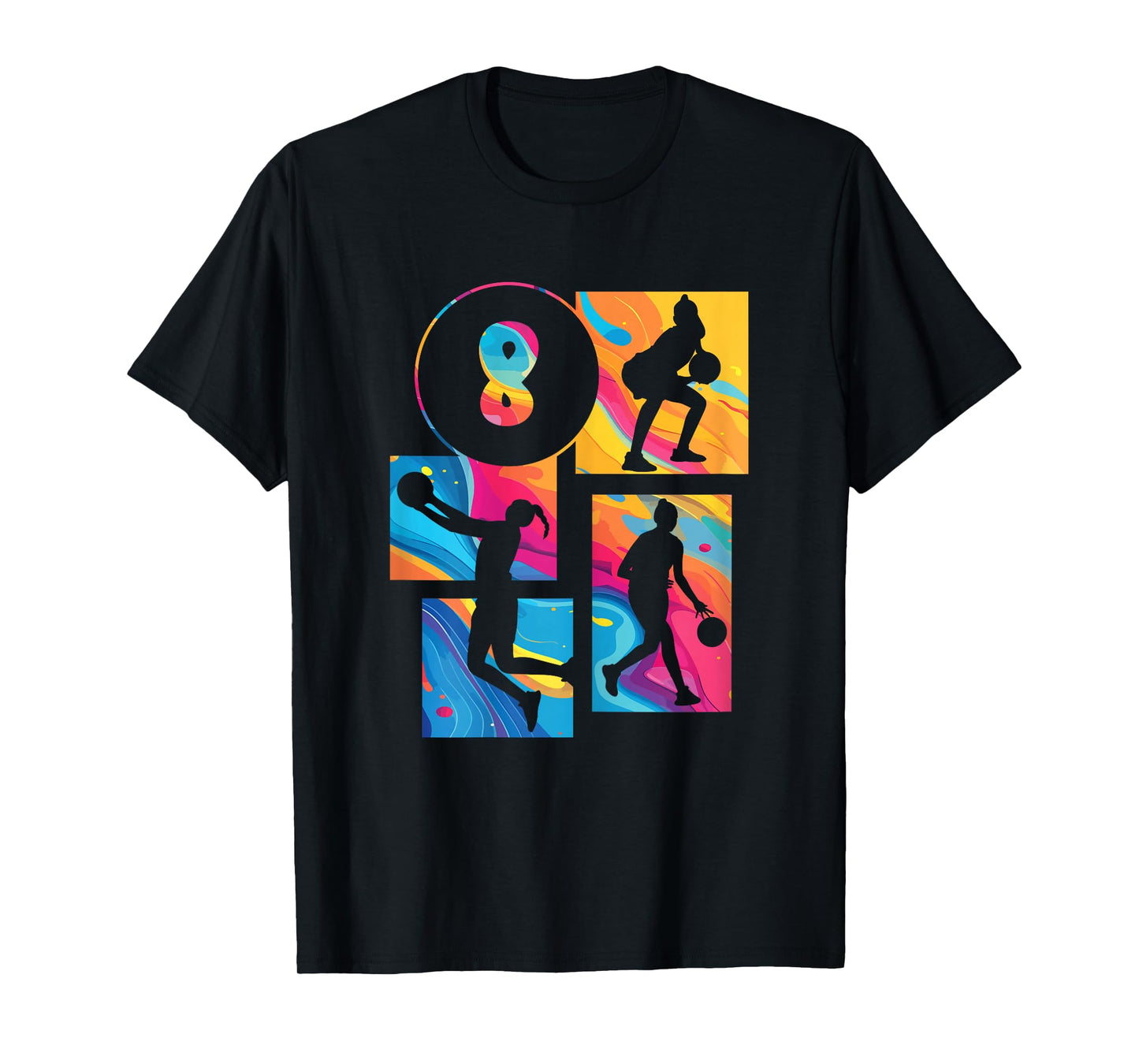 8th Birthday Girls Basketball Player Basketball 8 Years Old T-Shirt