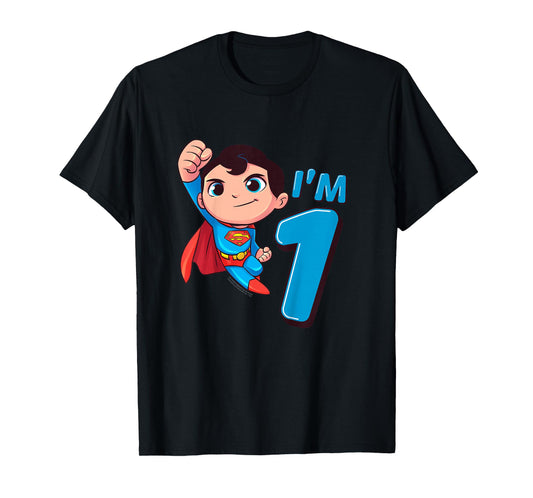 Kids Superman 1st Birthday Cute I'm 1 T-Shirt