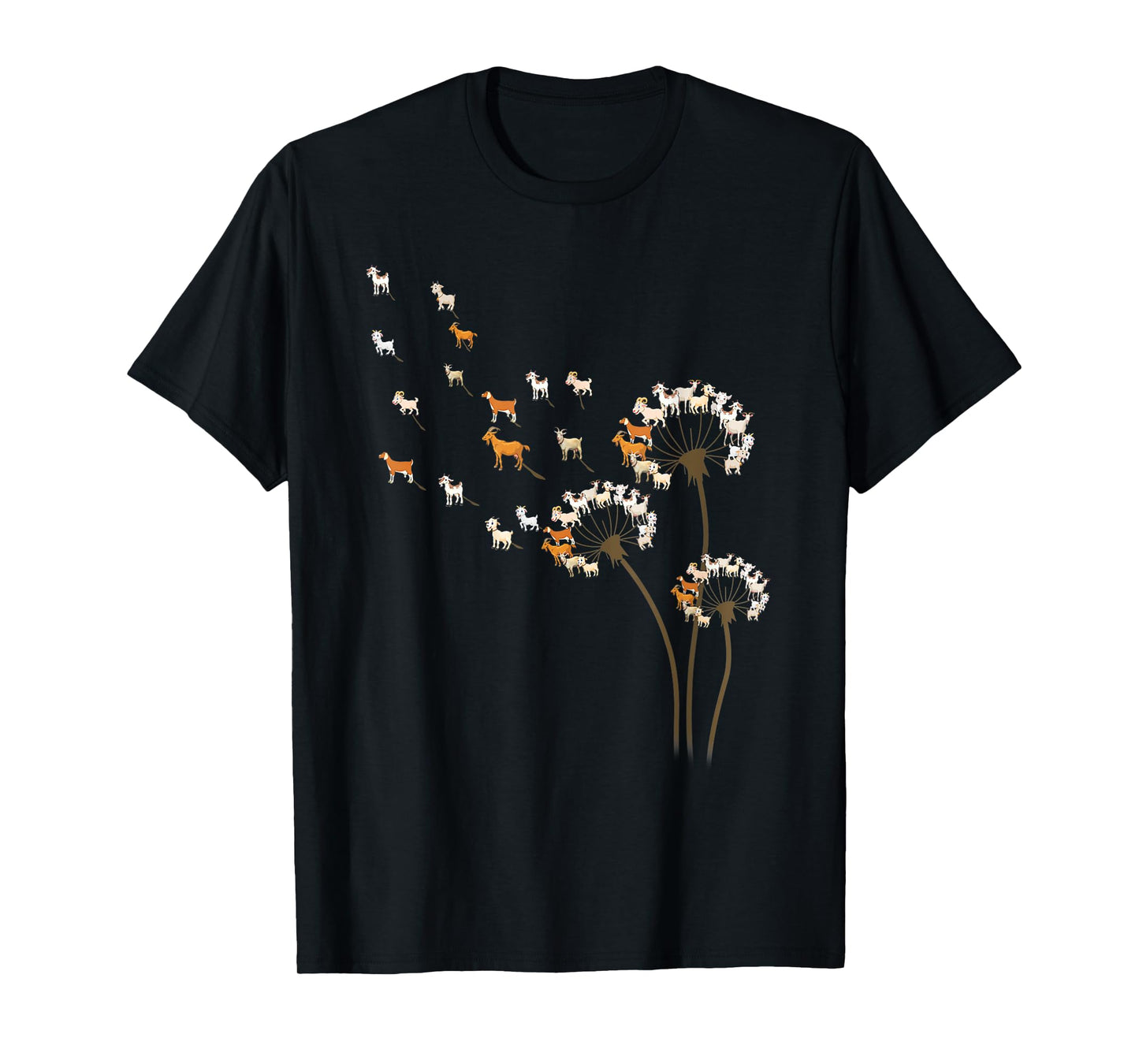 Animal Lover Gifts Goat Dandelion Flower For Men Women T-Shirt