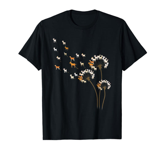 Animal Lover Gifts Goat Dandelion Flower For Men Women T-Shirt