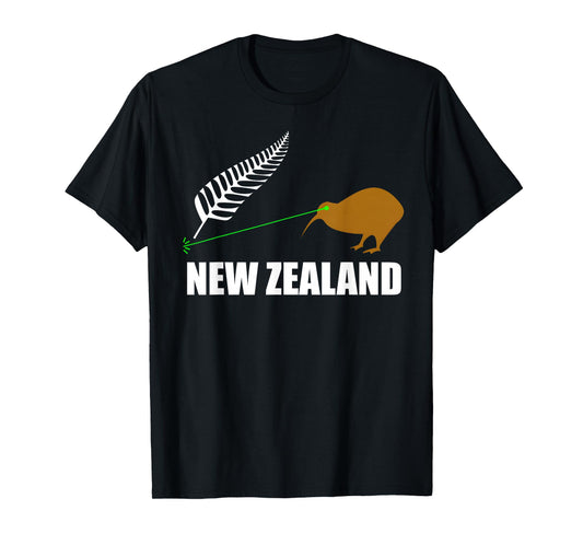 Laser Kiwi Flag New Zealand Flag T-Shirt