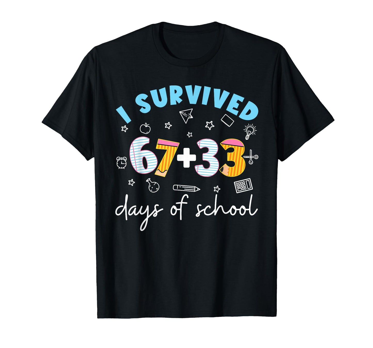 I Survived 100 Days School Math Equation 100 Funny 67 Meme T-Shirt