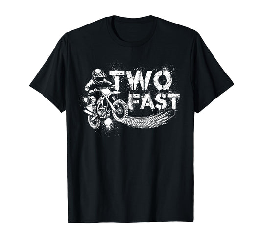 Two Fast Dirt Bike Birthday Decorations 2nd Birthday Boy T-Shirt