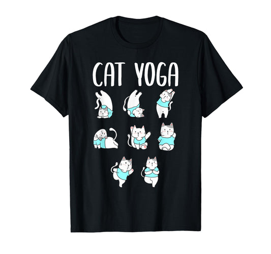 Cat Yoga Mat Yoga Pants Yoga Poses Chart Hatha Yoga Cat T-Shirt