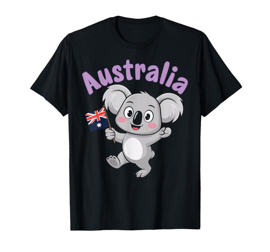 Australia Day Toddler Funny Koala Australian Flag T-Shirt