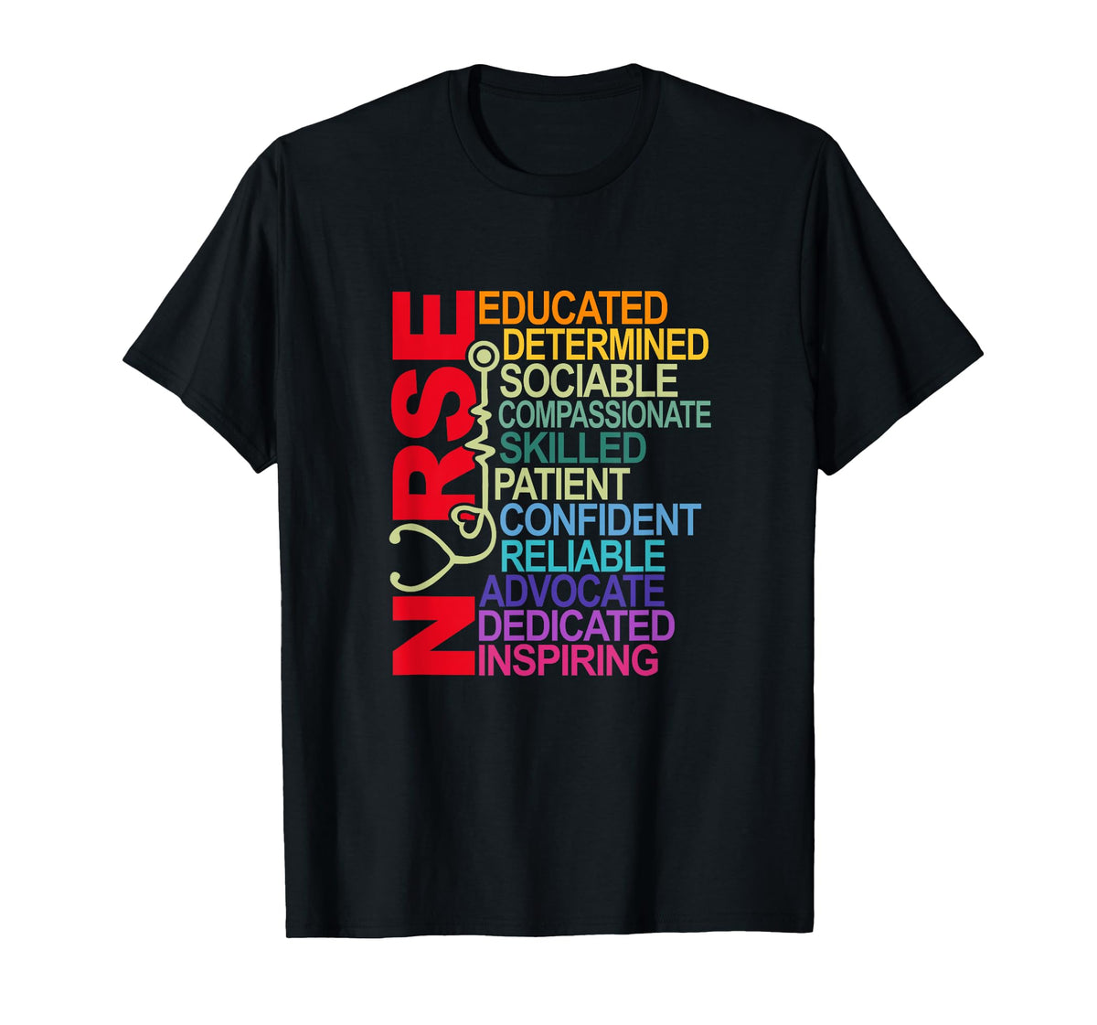 Nurse Educated Determined Sociable Nurse Squad RN Nurse Life T-Shirt