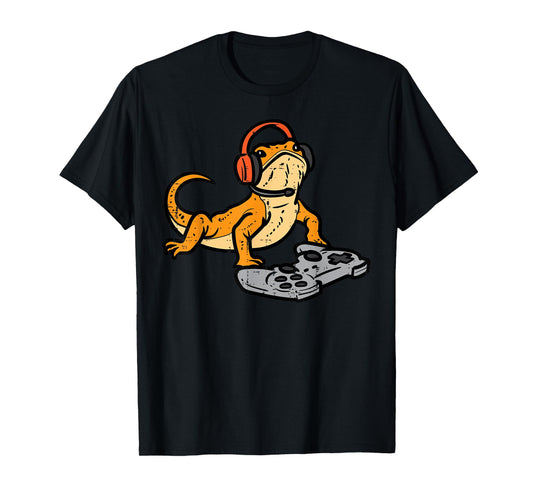 Bearded Dragon Video Gaming Funny Gamer Animal Men Boys Kids T-Shirt