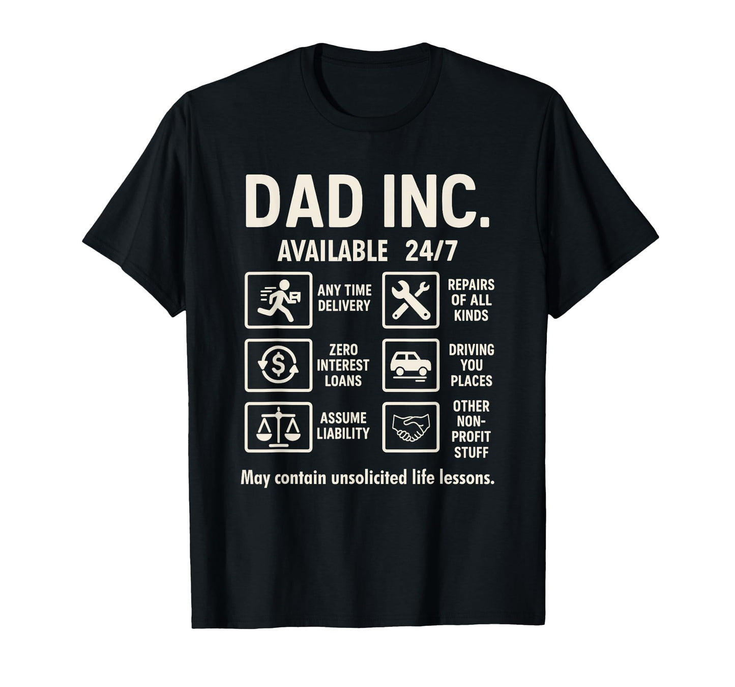 Funny Dad Joke 24/7 Dad Inc Father’s Day Pop Birthday Daddy T-Shirt