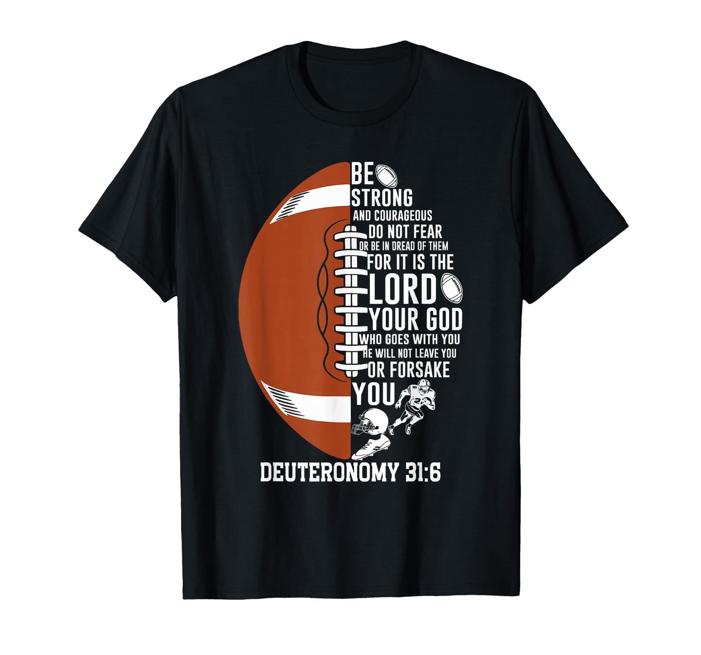 Christian Football Encouragement Bible Verse T-Shirt