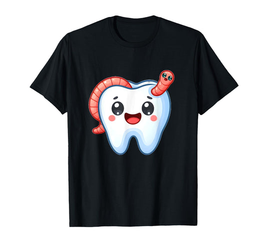 Funny Tooth with Worm in Cavity T-Shirt