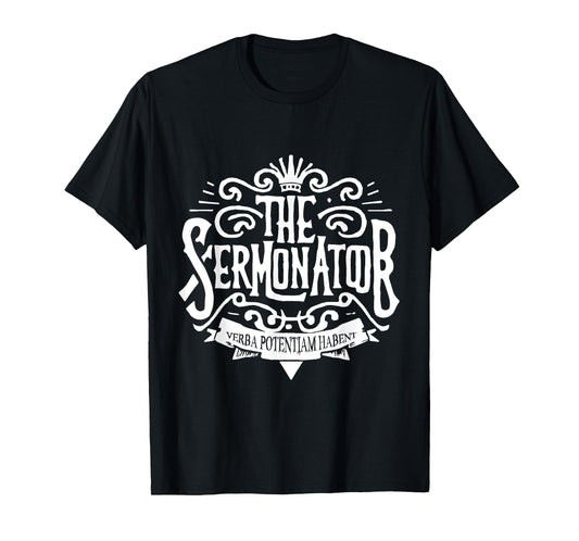 The Sermonator Funny Pastor Prayer Warrior Motorcycle Pastor T-Shirt