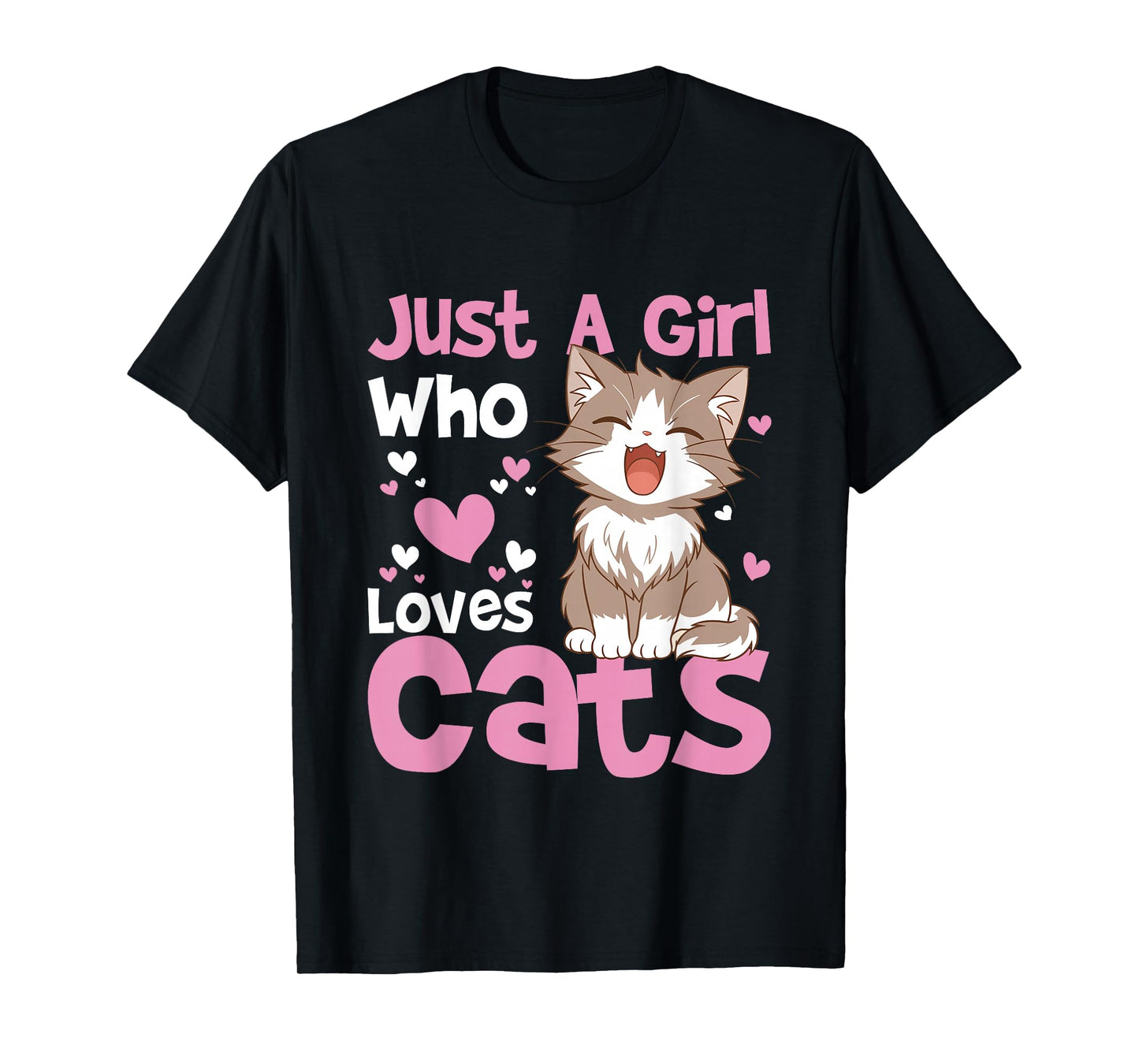 Just A Girl Who Loves Cats Cute Cat Lover Design mom T-Shirt
