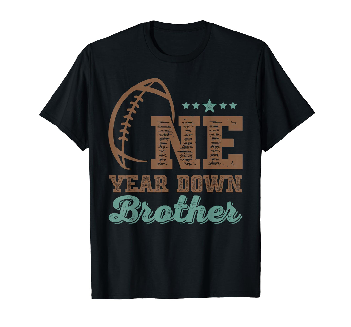 Brother Of The Birthday Boy 1st Year Down Birthday Football T-Shirt