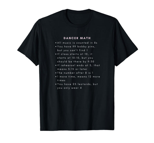 Funny DANCER MATH Ballet Ballerina Dance Graphic T-Shirt