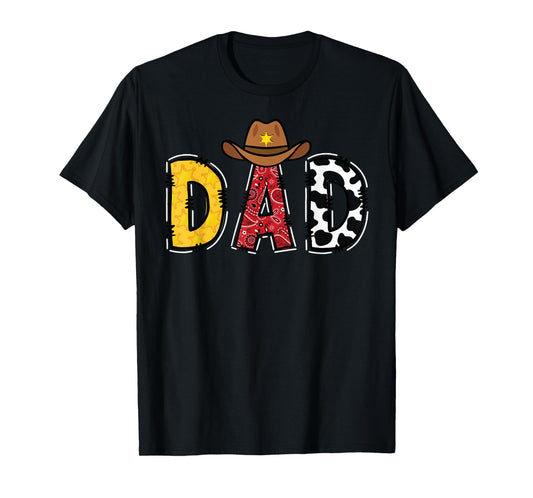 Cowboy Dad Western Rodeo Theme Kids Birthday Party T-Shirt