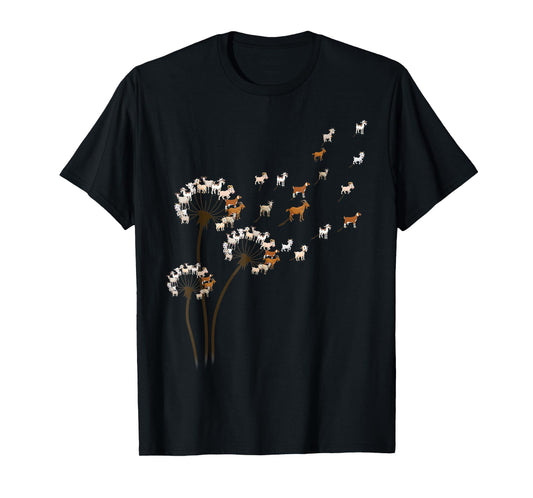 Goat Dandelion Flower Funny Animals Lovers Tee For Men Women T-Shirt