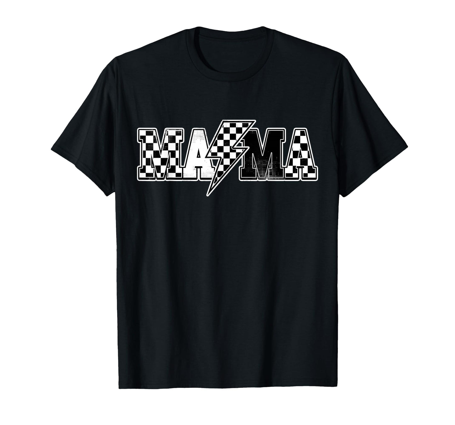Mama Racing Race Car Checkered Family Birthday T-Shirt