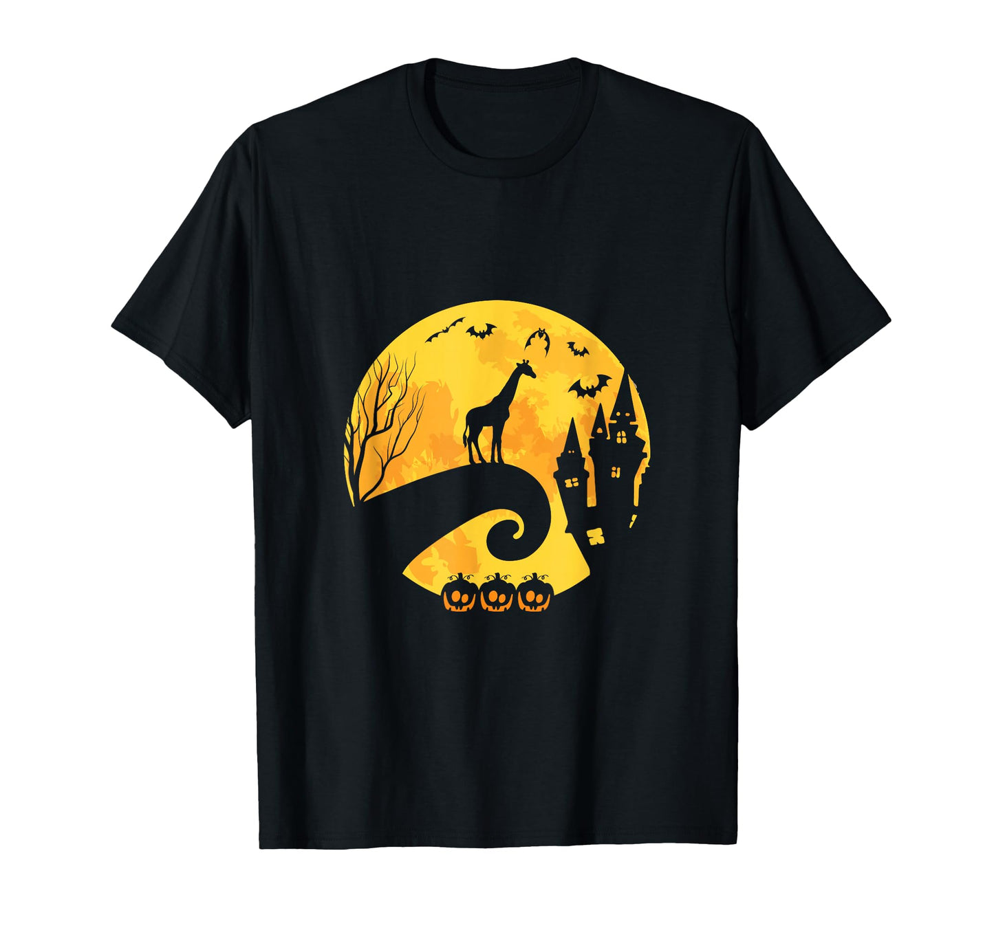 Giraffe Moon Funny Halloween Scary Costume T-Shirt