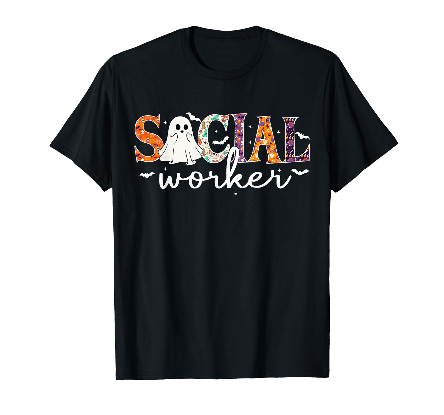 Social Worker Halloween Retro Ghost Halloween Social Worker T-Shirt