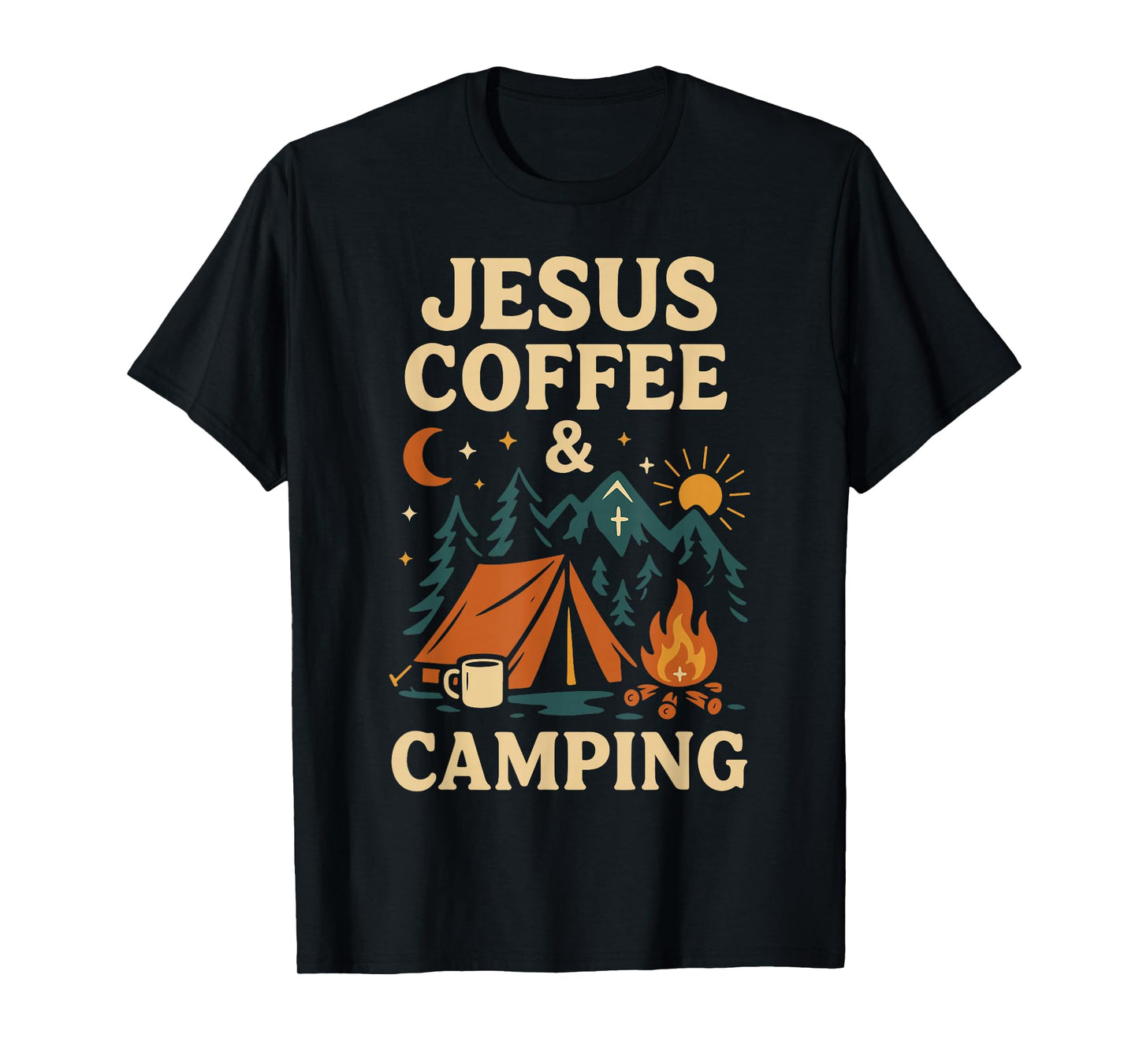 Tent Camping Jesus Faith Coffee Vintage Jesus Coffee & T-Shirt