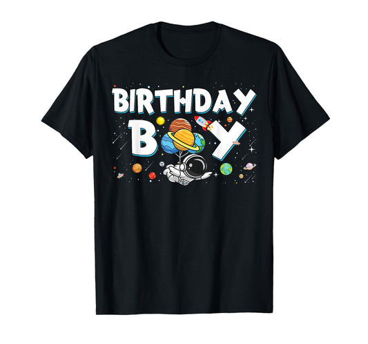 Birthday Boy Funny Astronaut Space Family Planets T-Shirt