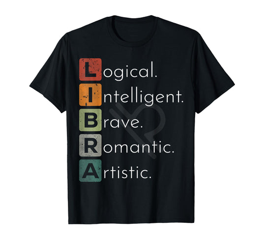 Vintage Libra Zodiac Sign Men Women Kids Libra Birthday T-Shirt