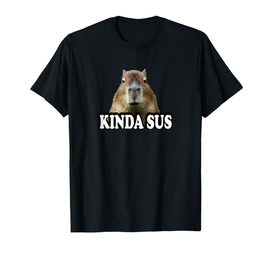 Mens Womens Kids Kinda Sus Meme Lover Capybara T-Shirt