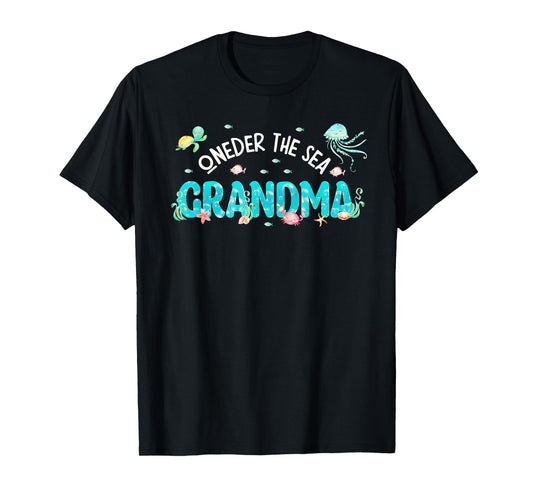 Under Sea Grandma Birthday Girl Boy Matching Family Party T-Shirt