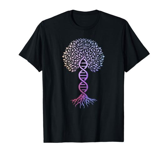 Tree Of Life DNA Science Genetics Earth Day Genealogy T-Shirt