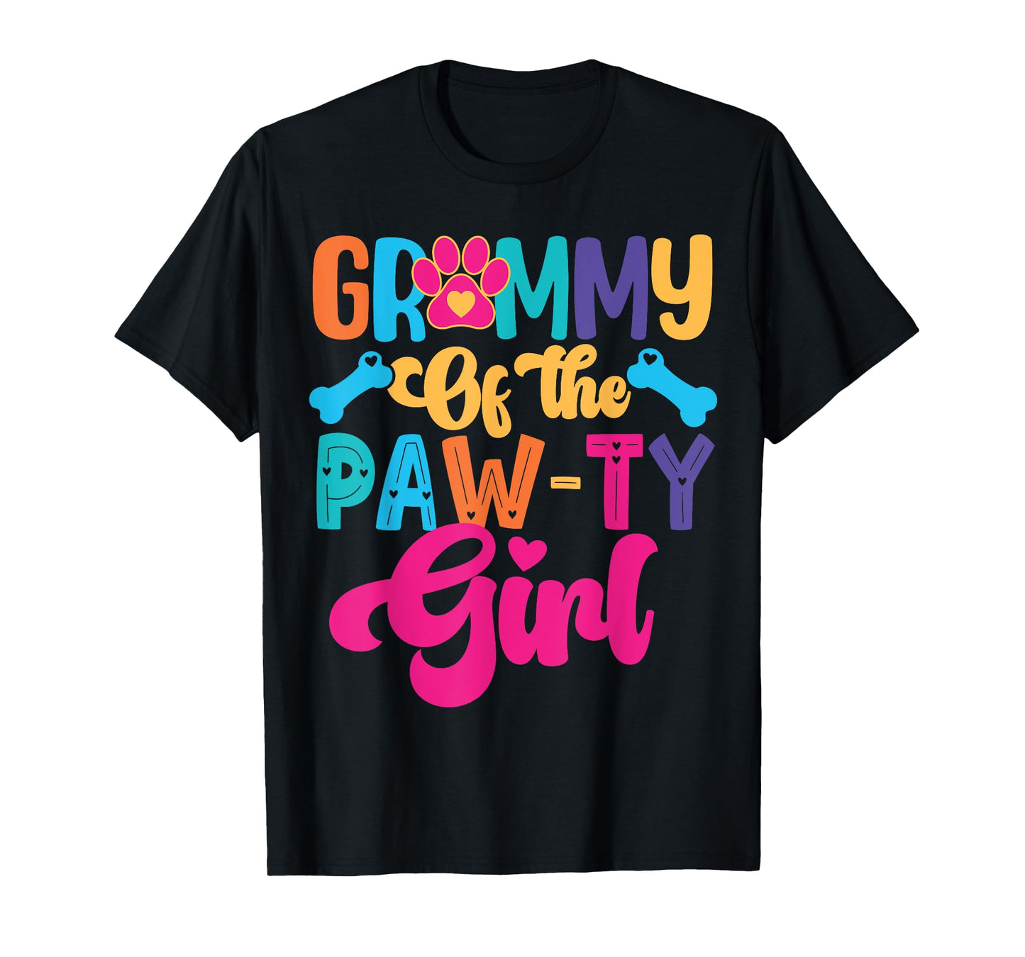 Grammy Of The Birthday Girl Dog Paw Family Matching Party T-Shirt