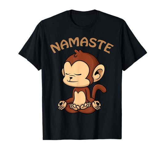 Monkey Yoga Shirt Funny Monkey Lovers Gift Cute Namaste Yoga T-Shirt