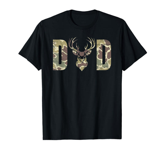 Old School Camo Dad Hunting, Camouflage Deer Father's Day T-Shirt