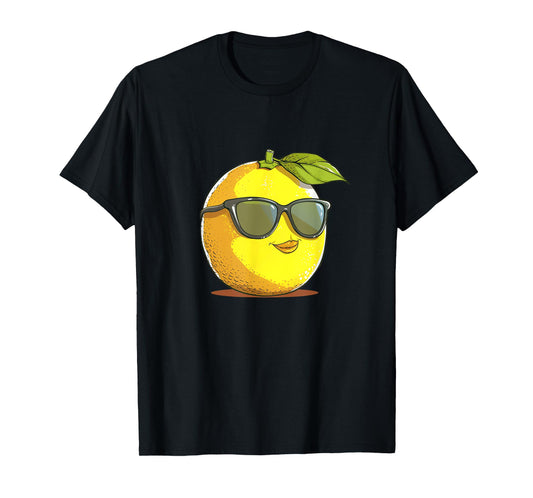 Funny Lemon Face with Sunglasses and Fun for Fruits Lovers T-Shirt