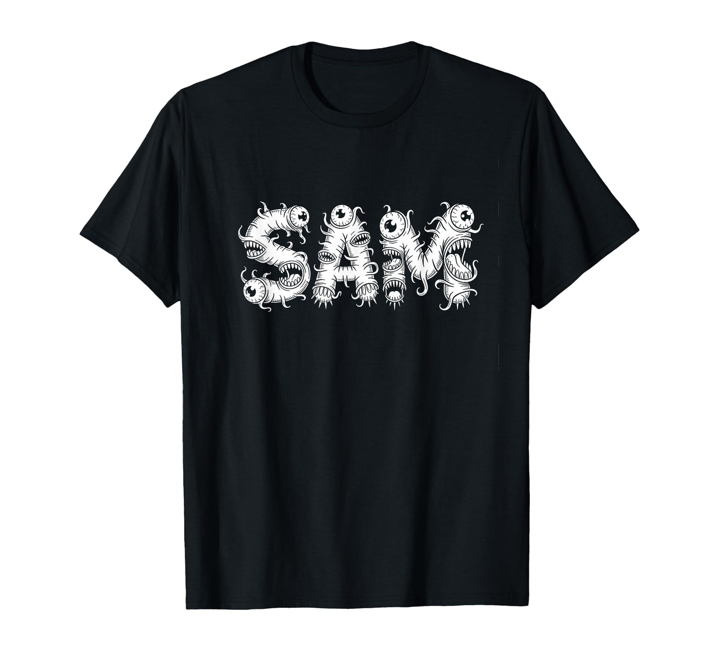 Sam Halloween Monsters - Personalized Name Word Art T-Shirt