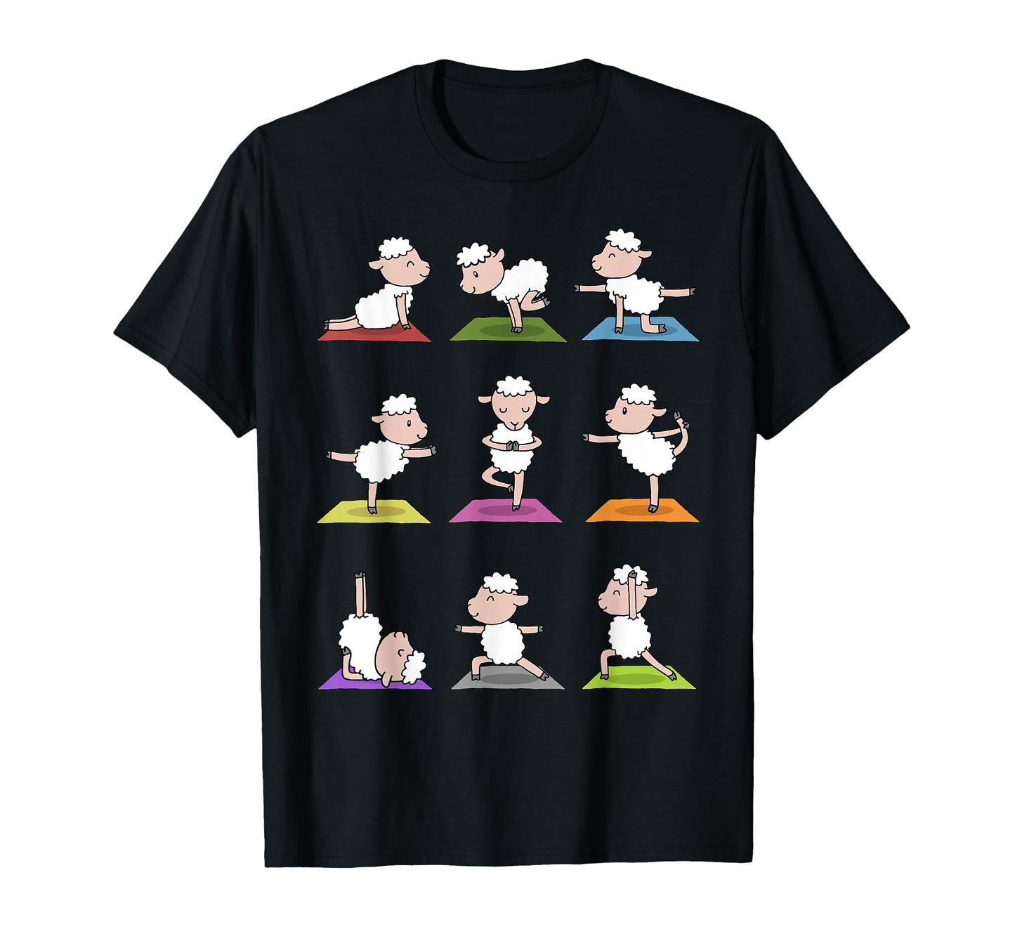 Sheep Yoga T-Shirt Funny Cute Sheeps In Yoga Poses Tee T-Shirt