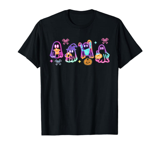 Spooky Season Ghost Neon Coquette Halloween Boujee Boo-Jee T-Shirt