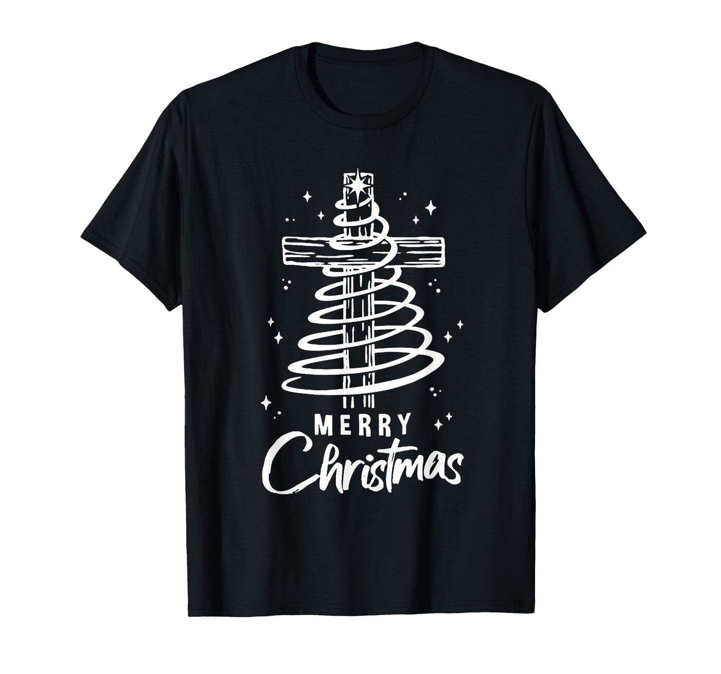 Merry Christmas, Christmas Tree, Jesus Cross Christmas Tree T-Shirt